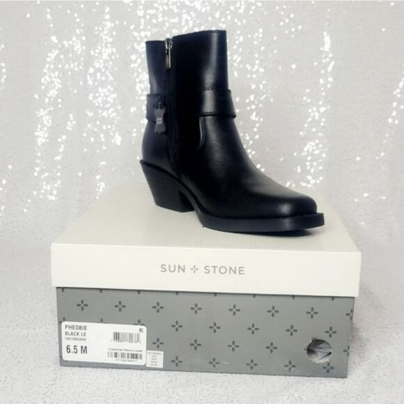 SUN & STONE Pheobie Leather Booties Sz 10 NIB - Picture 7 of 14